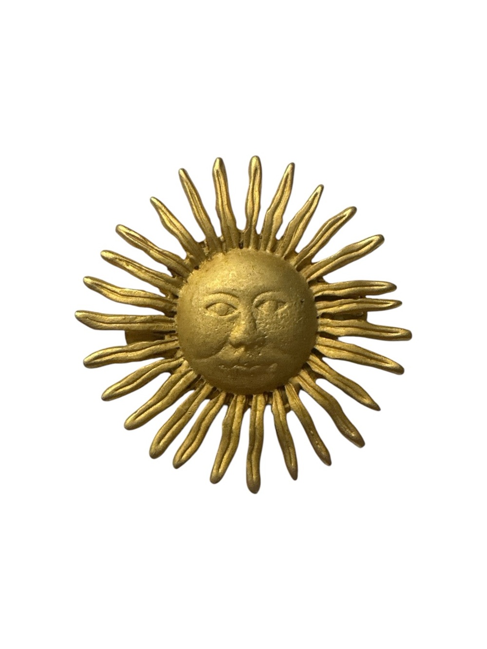 Gold Sun Face Brooch - Women's Jewelry